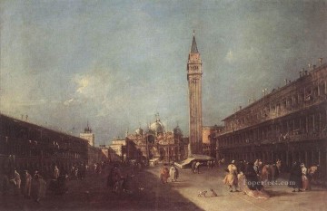サン マルコ広場 フランチェスコ グアルディ ベネチアン Oil Paintings